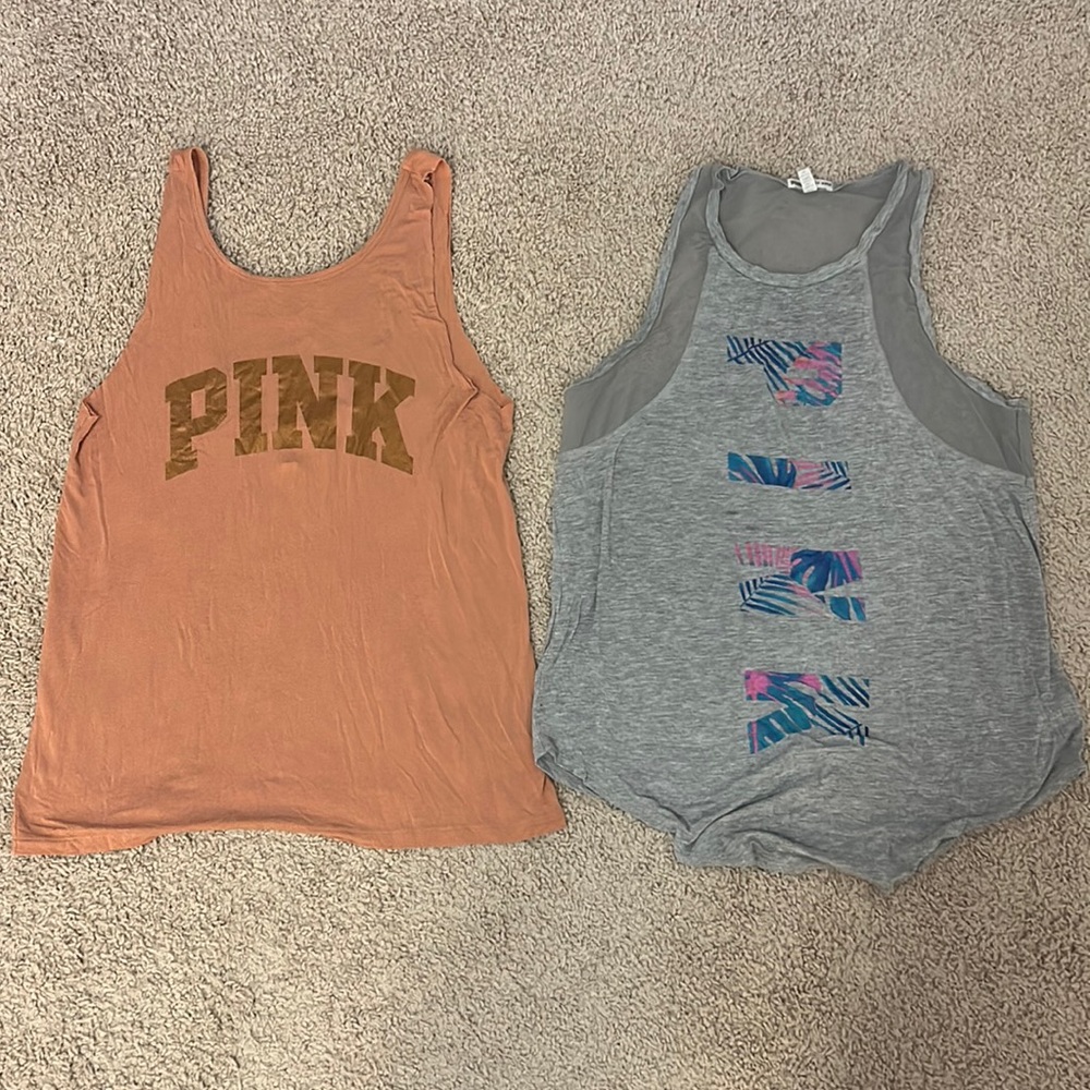 PINK - Set of 2 - Super Soft Branded Tank Tops